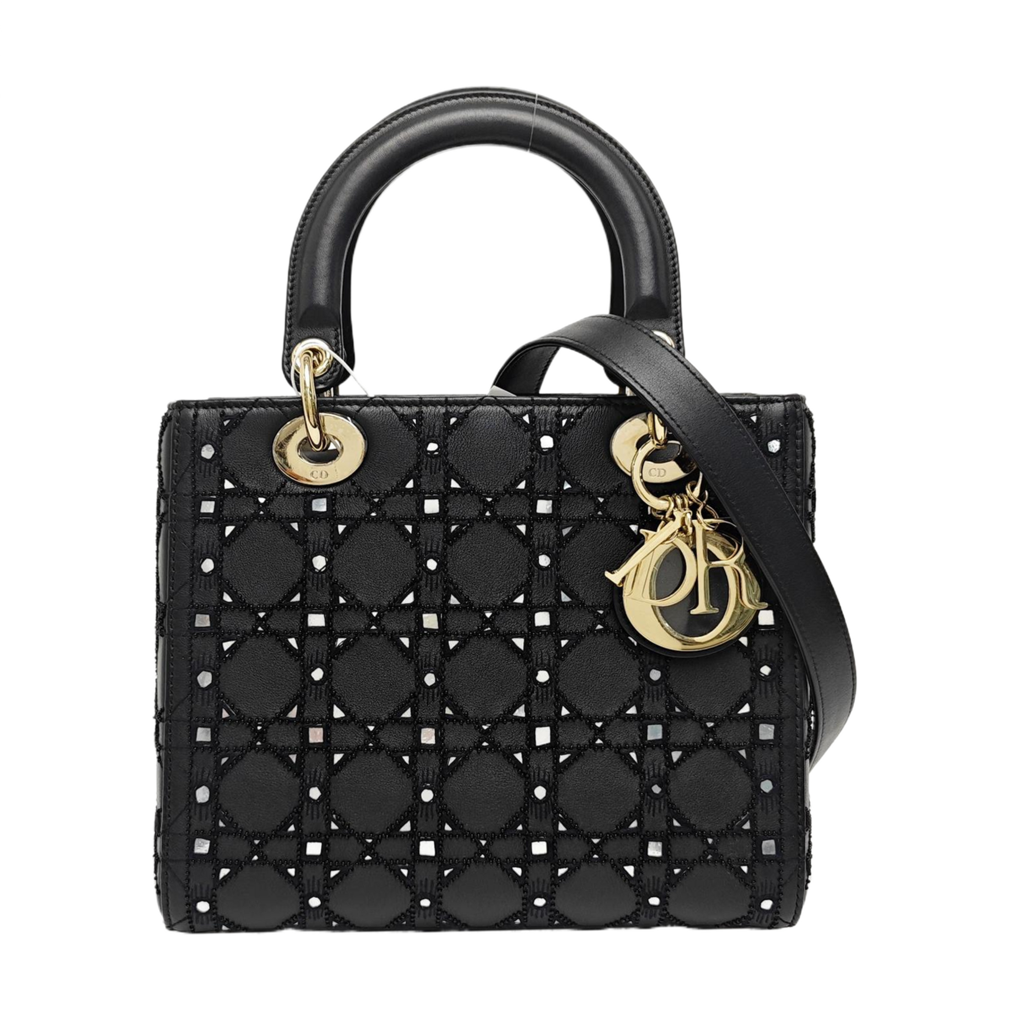 Lady Dior Medium Cannage Lambskin Black