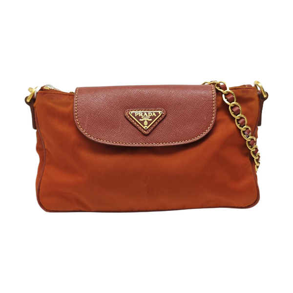 Nylon Shoulder Bag Orange