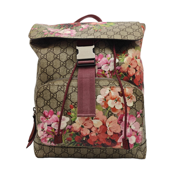GG Blooms Monogram Coated Canvas Beige