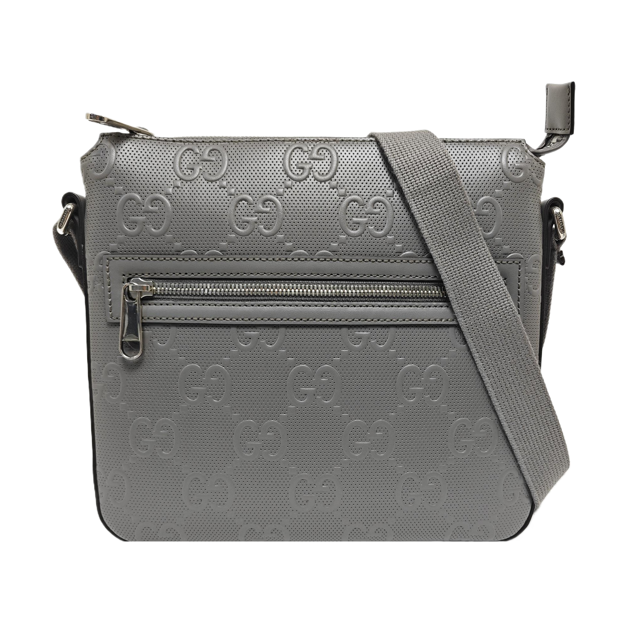 Interlocking G Large Monogram Calfskin Gray