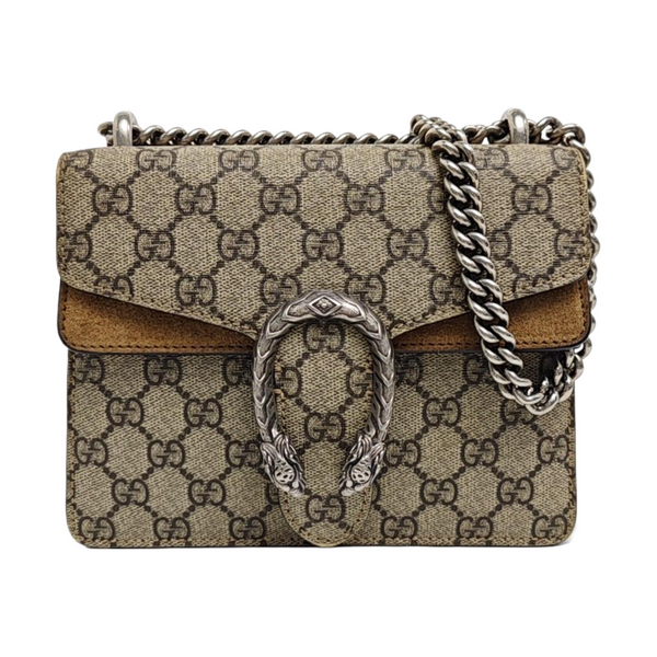 Dionysus Mini Monogram Coated Canvas Beige