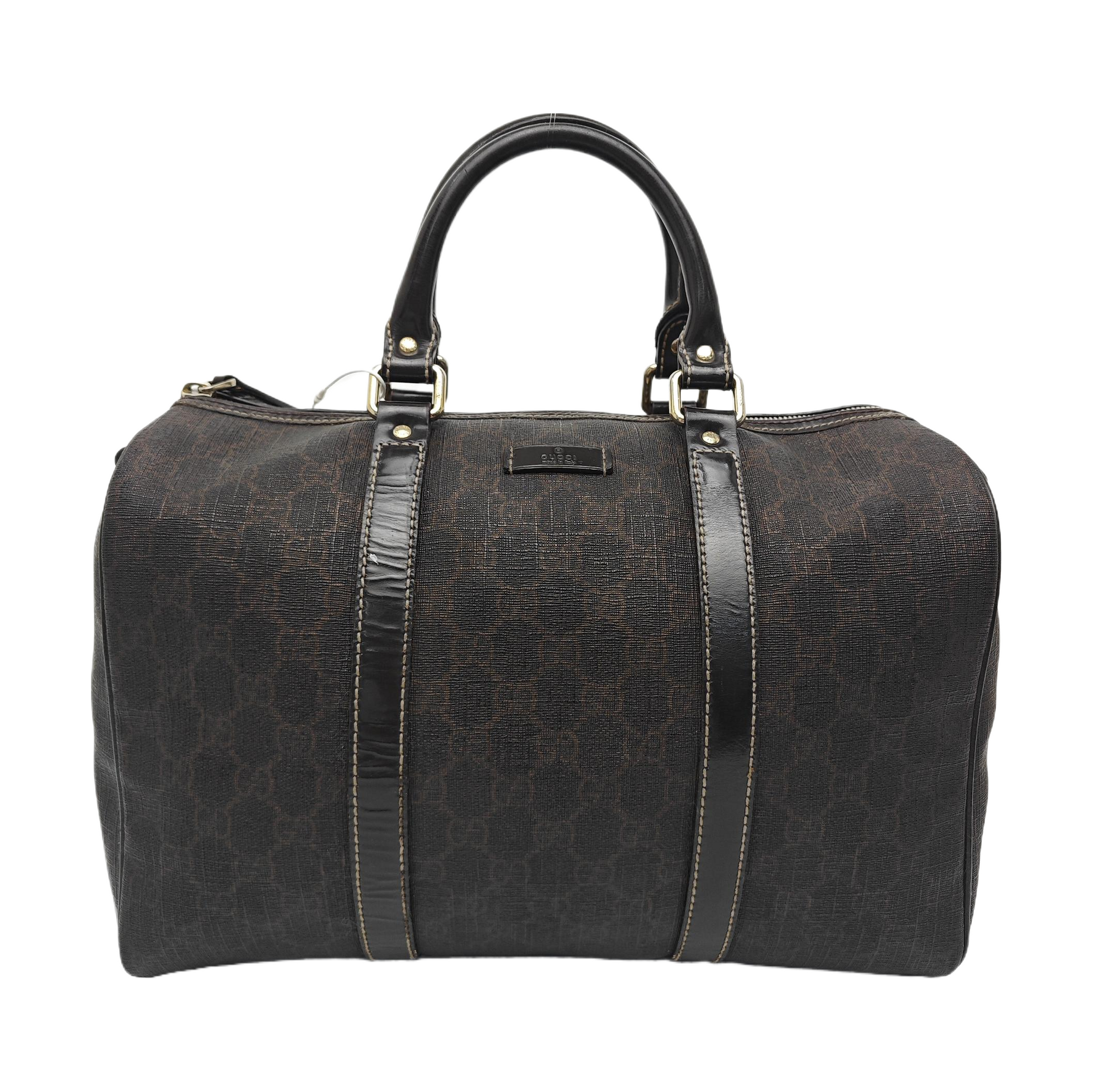 Boston Monogram Coated Canvas Brown
