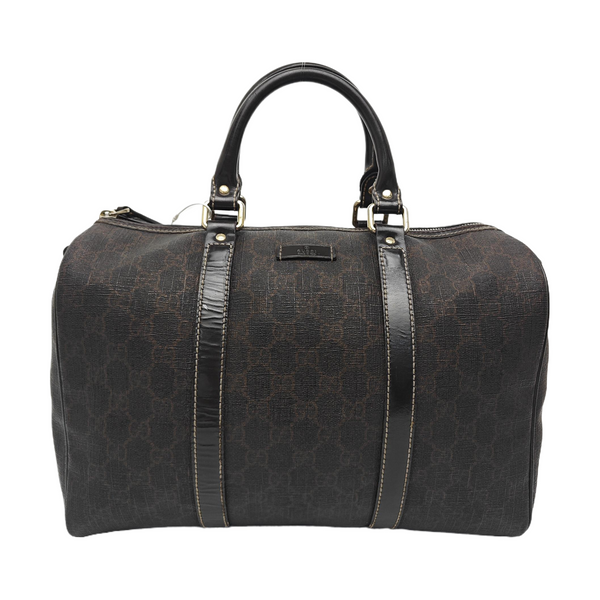 Boston Monogram Coated Canvas Brown