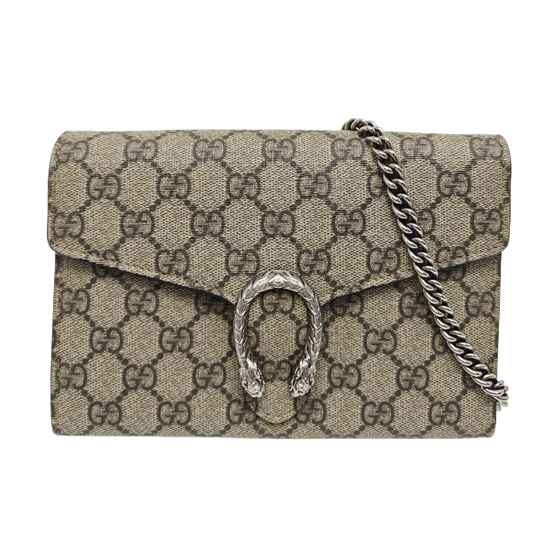 Dionysus Mini Monogram Coated Canvas Beige