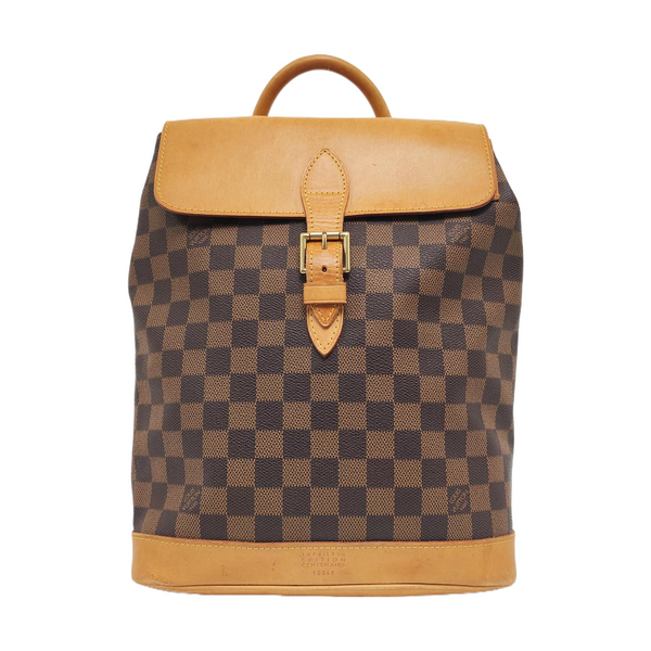 SOHO Damier Ebene Coated Canvas Brown