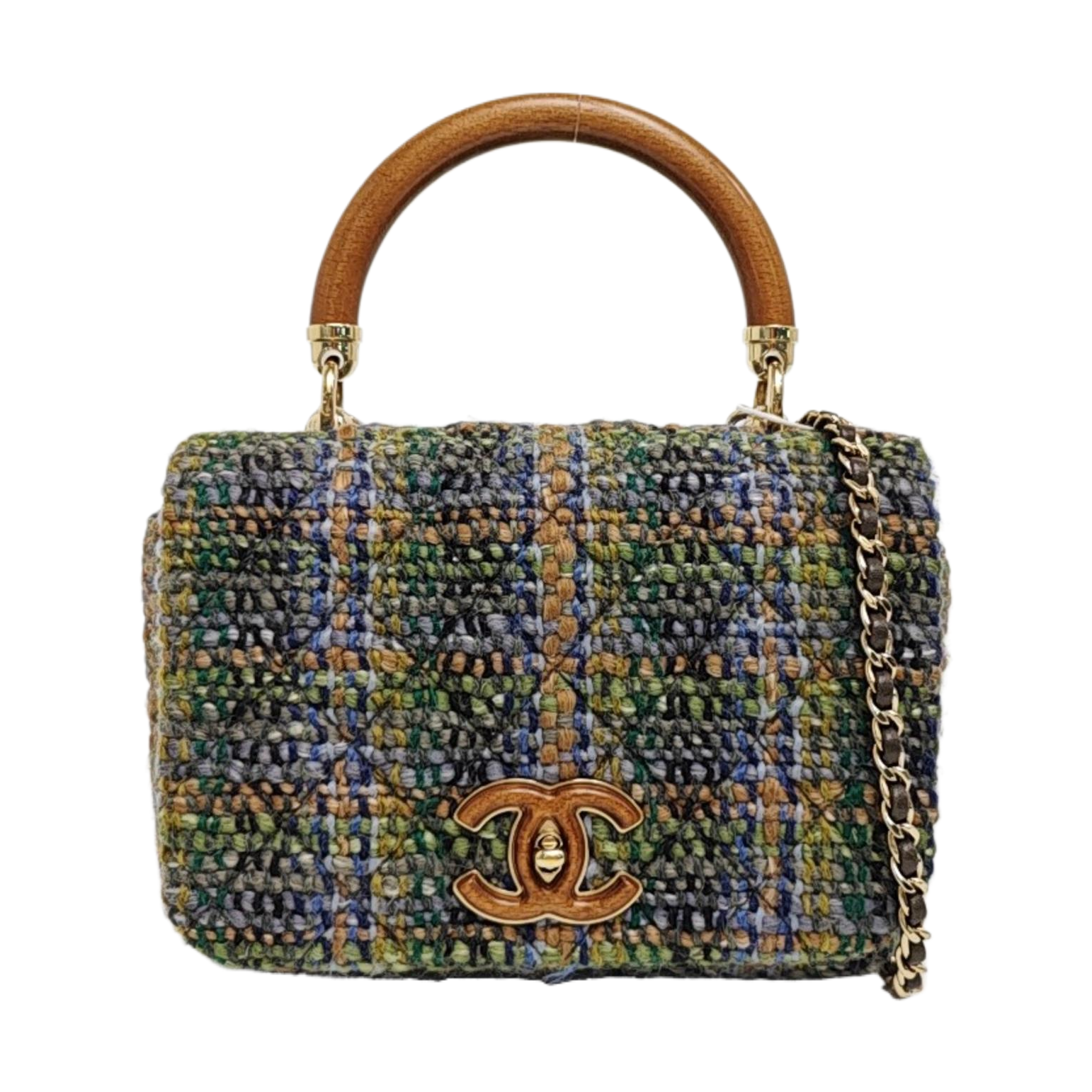 Quilted Wool Shoulder Bag Multicolor
