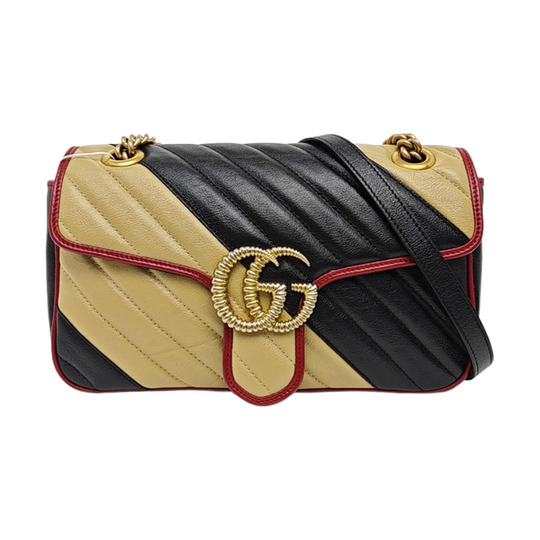 GG Marmont Medium Quilted Calfskin Multicolor