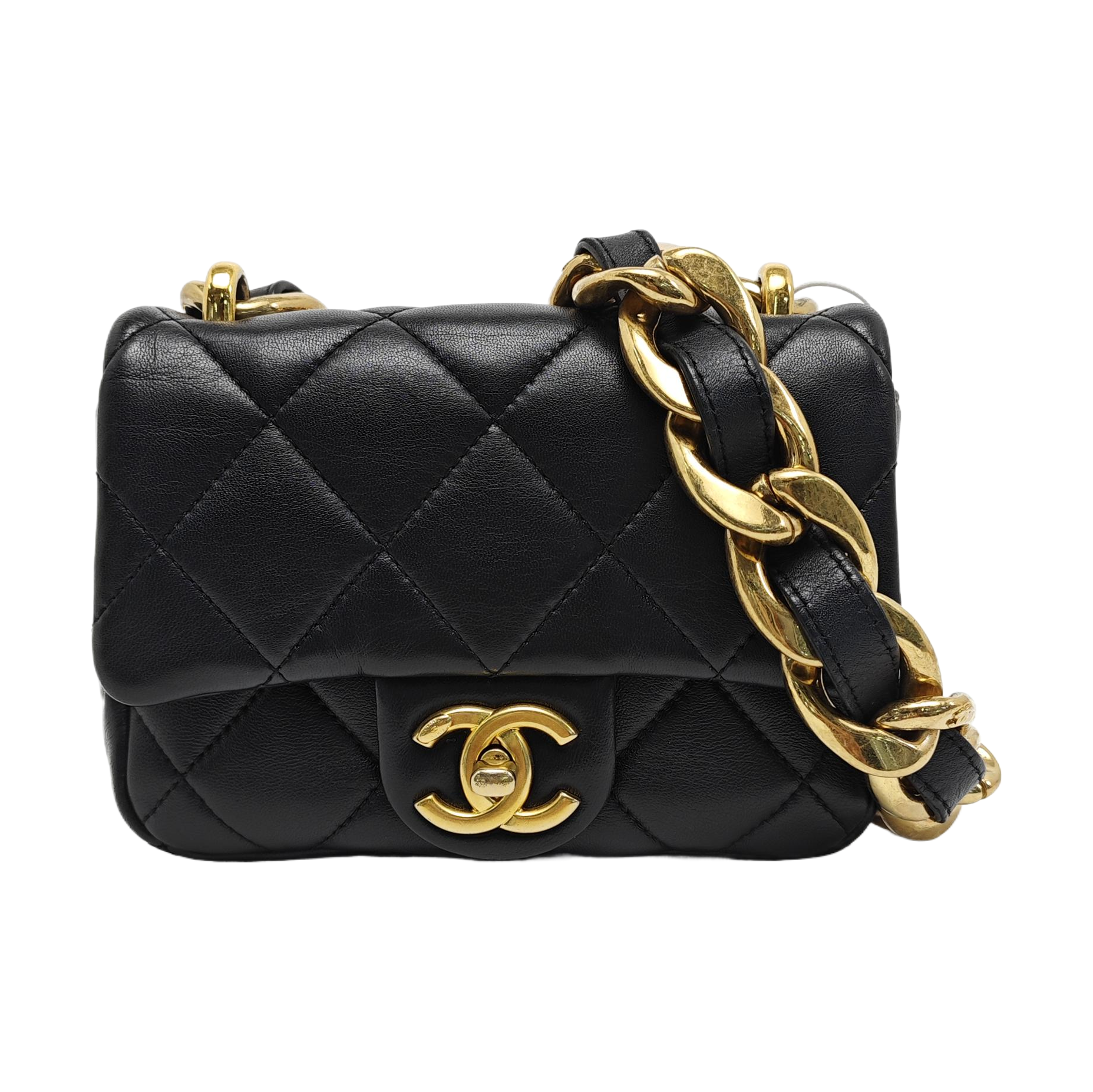 Authenticated pre-owned  CLASSIC FLAP Mini Quilted Lambskin Black - Shoulder Bag at Looply