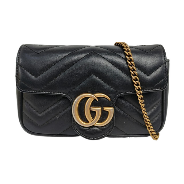GG Marmont Mini Quilted Calfskin Black