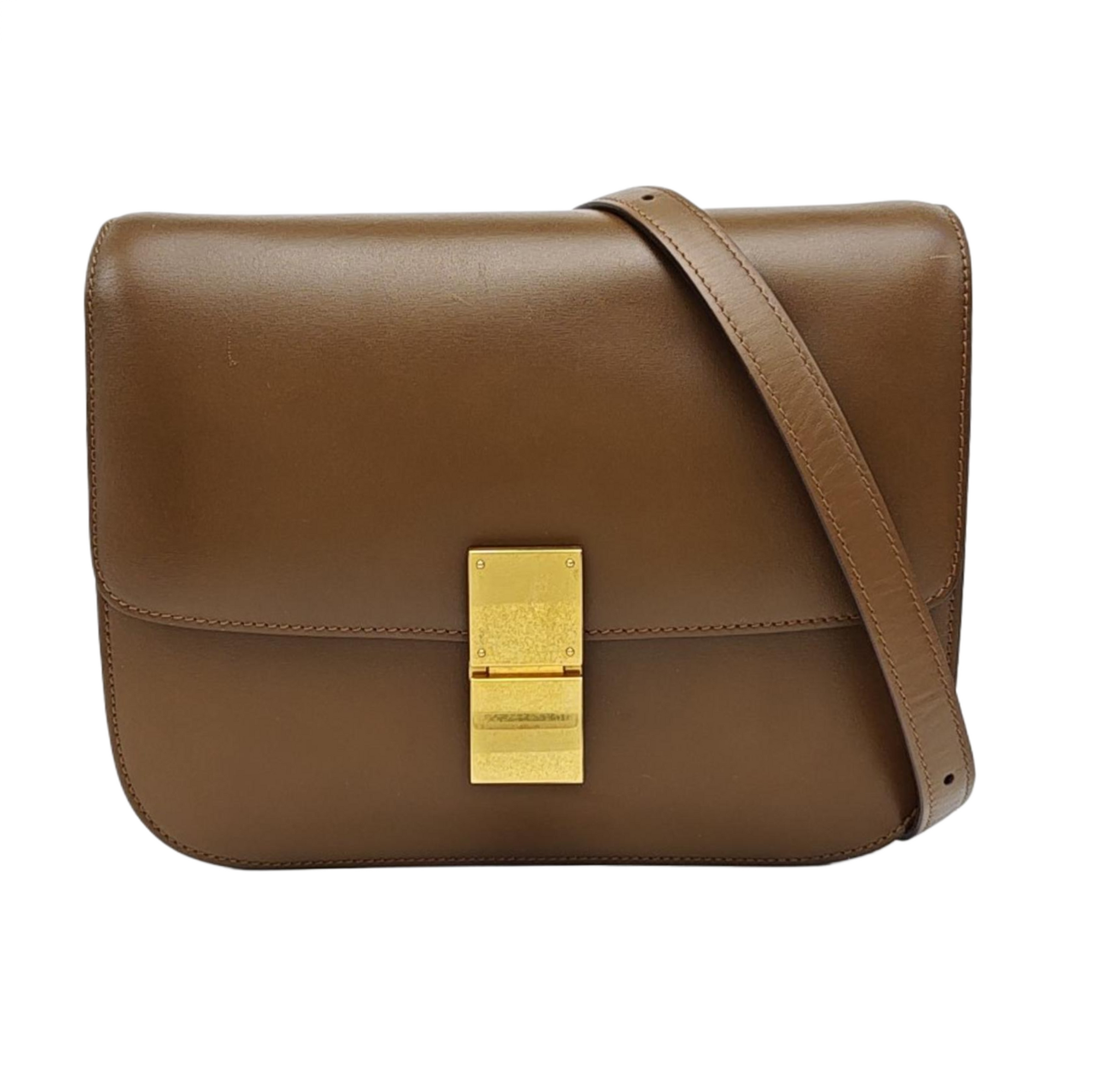 CLASSIC BOX Medium Calfskin Brown