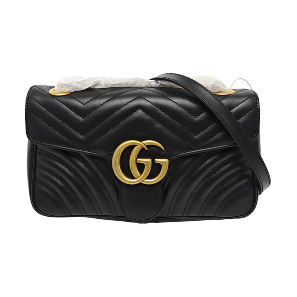 GG Marmont Small Quilted Calfskin Black