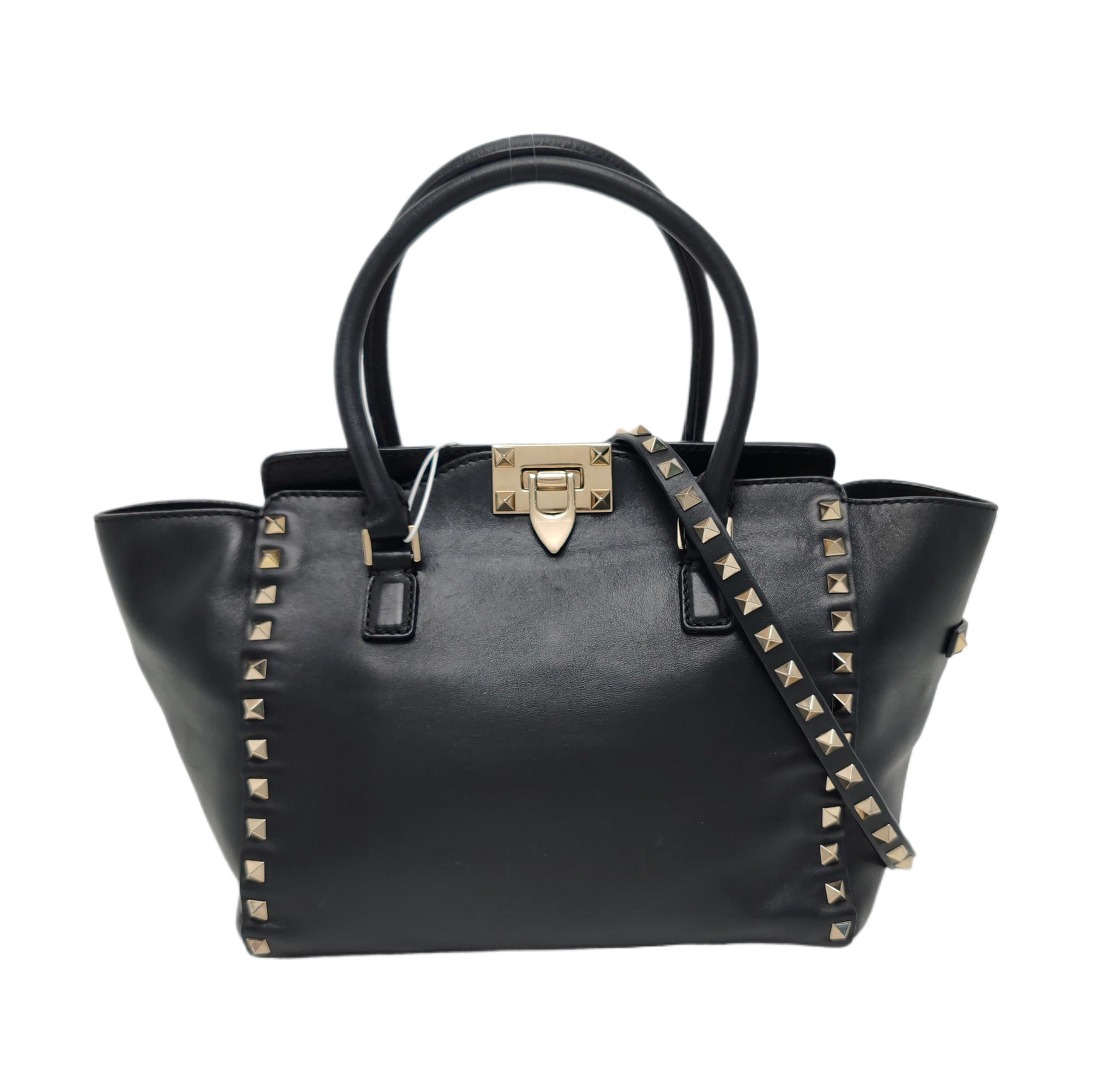 Rockstud Small Calfskin Black