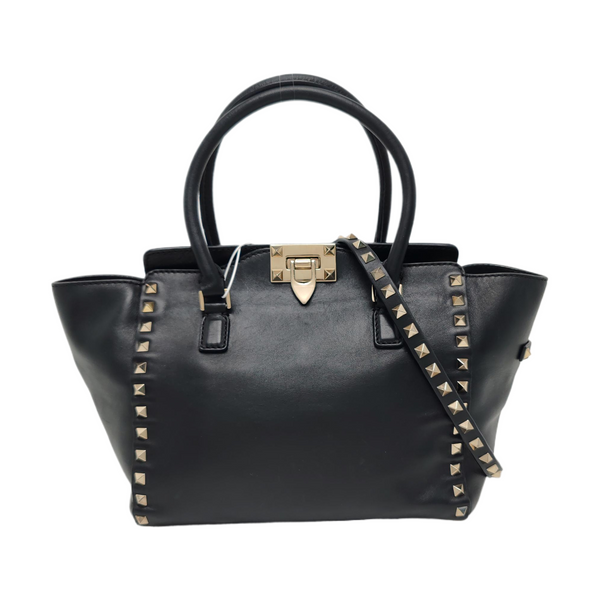 Rockstud Small Calfskin Black