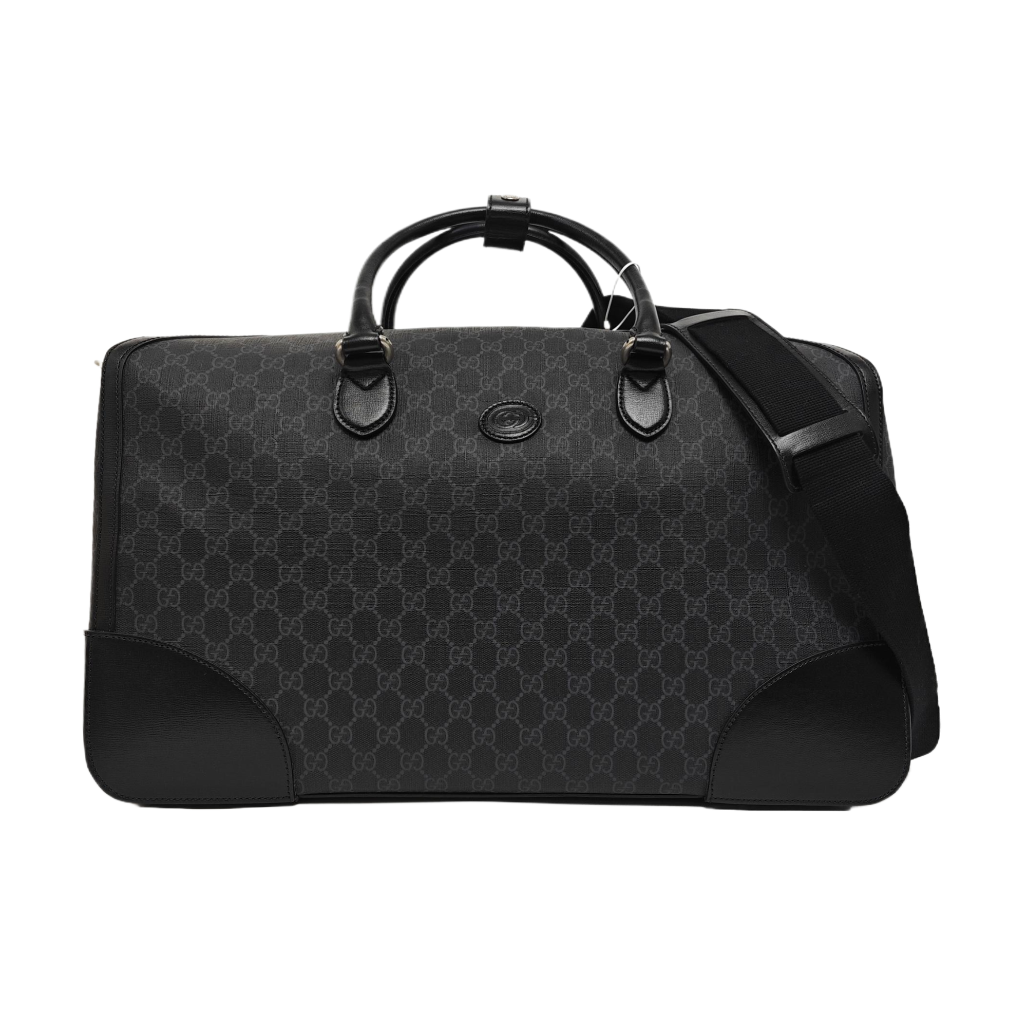 Monogram Coated Canvas Shoulder Bag Black