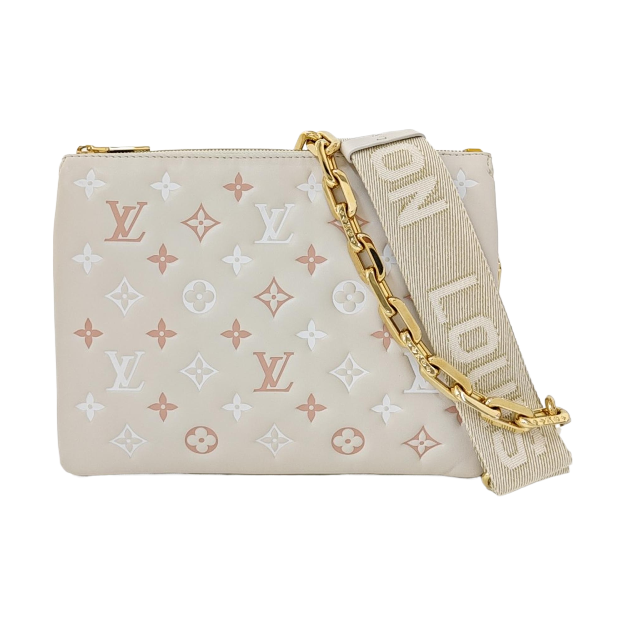 COUSSIN PM Monogram Lambskin White