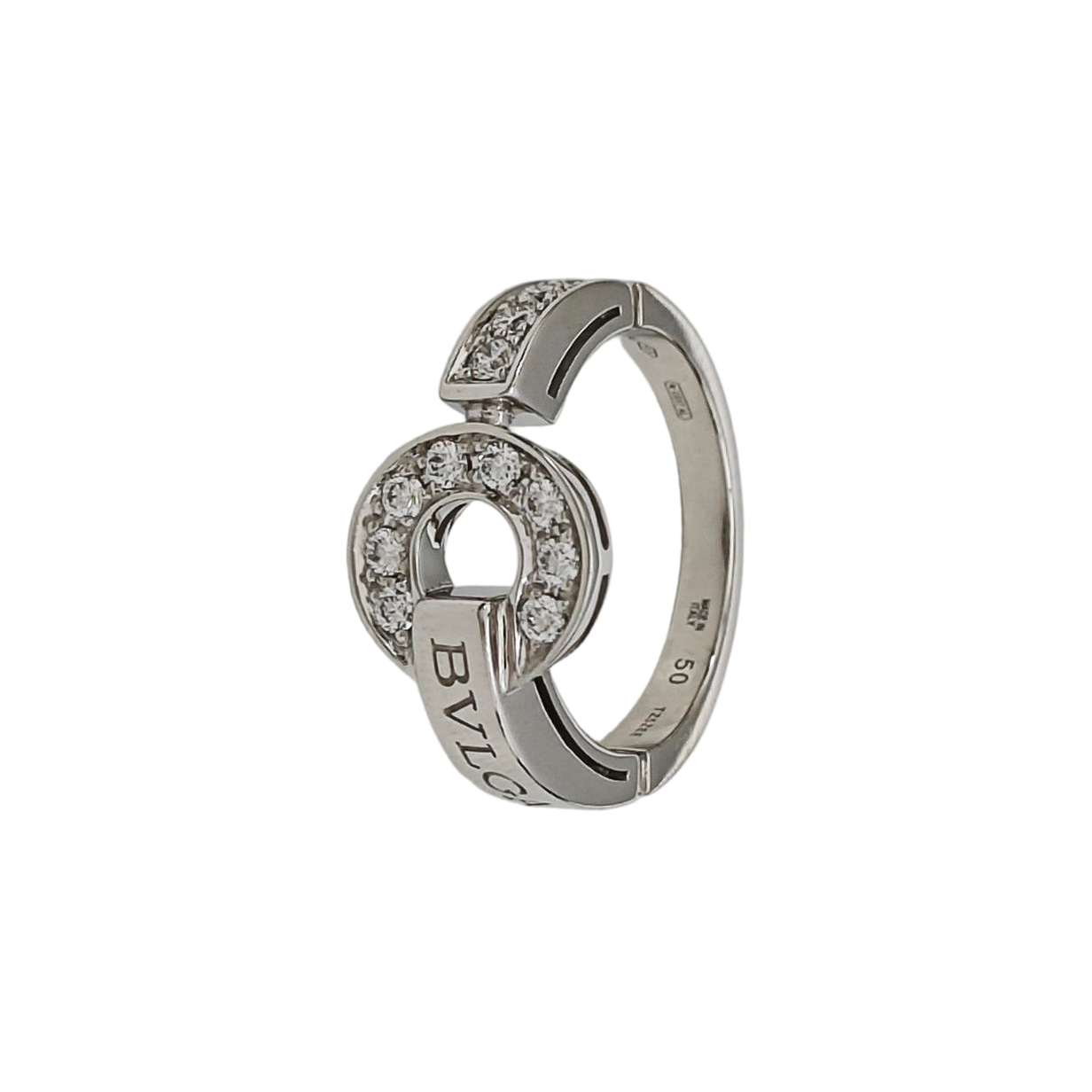 BVLGARI BVLGARI 18k White Gold Silver Ring EU 50