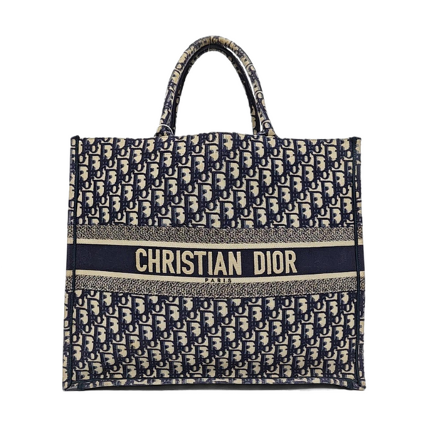 Book Tote Large Oblique Canvas Beige