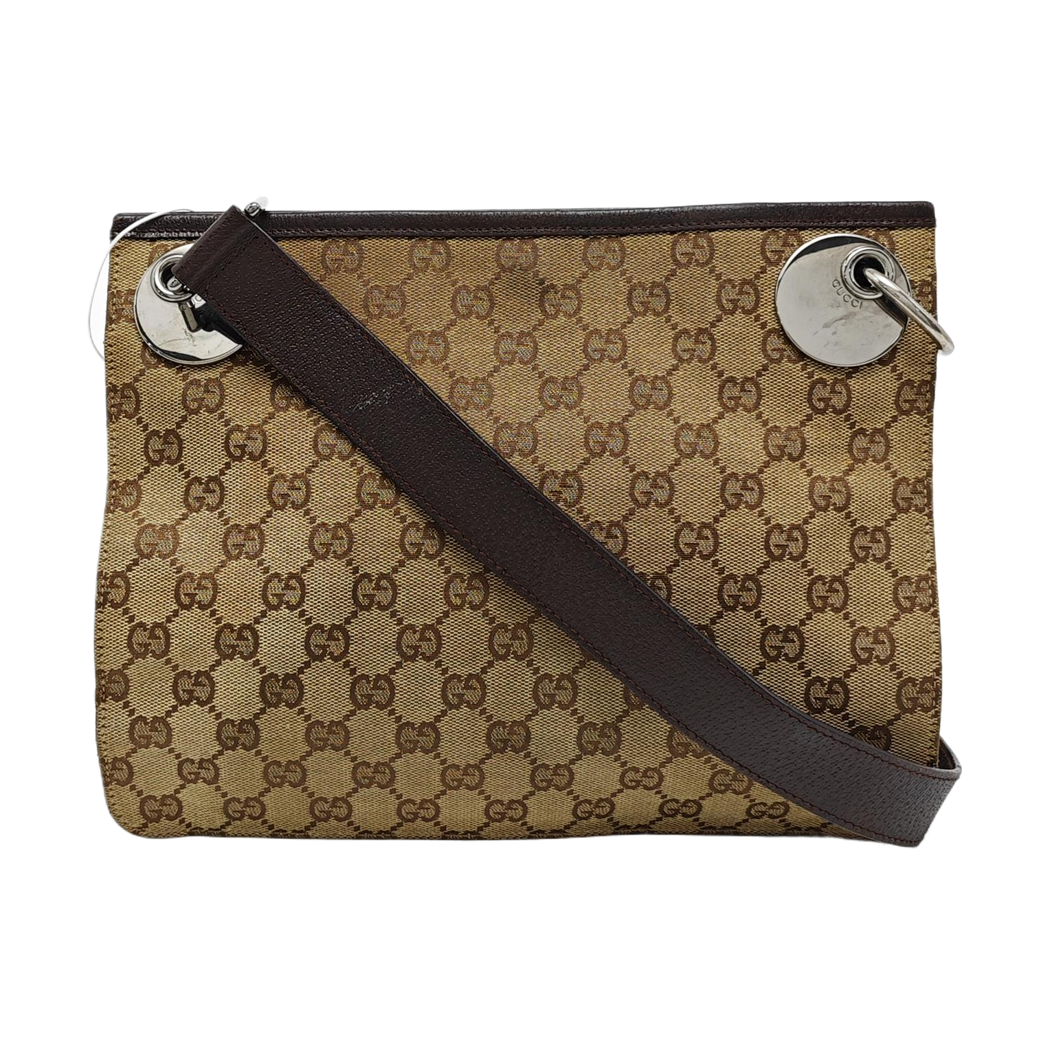 Monogram Canvas Shoulder Bag Brown