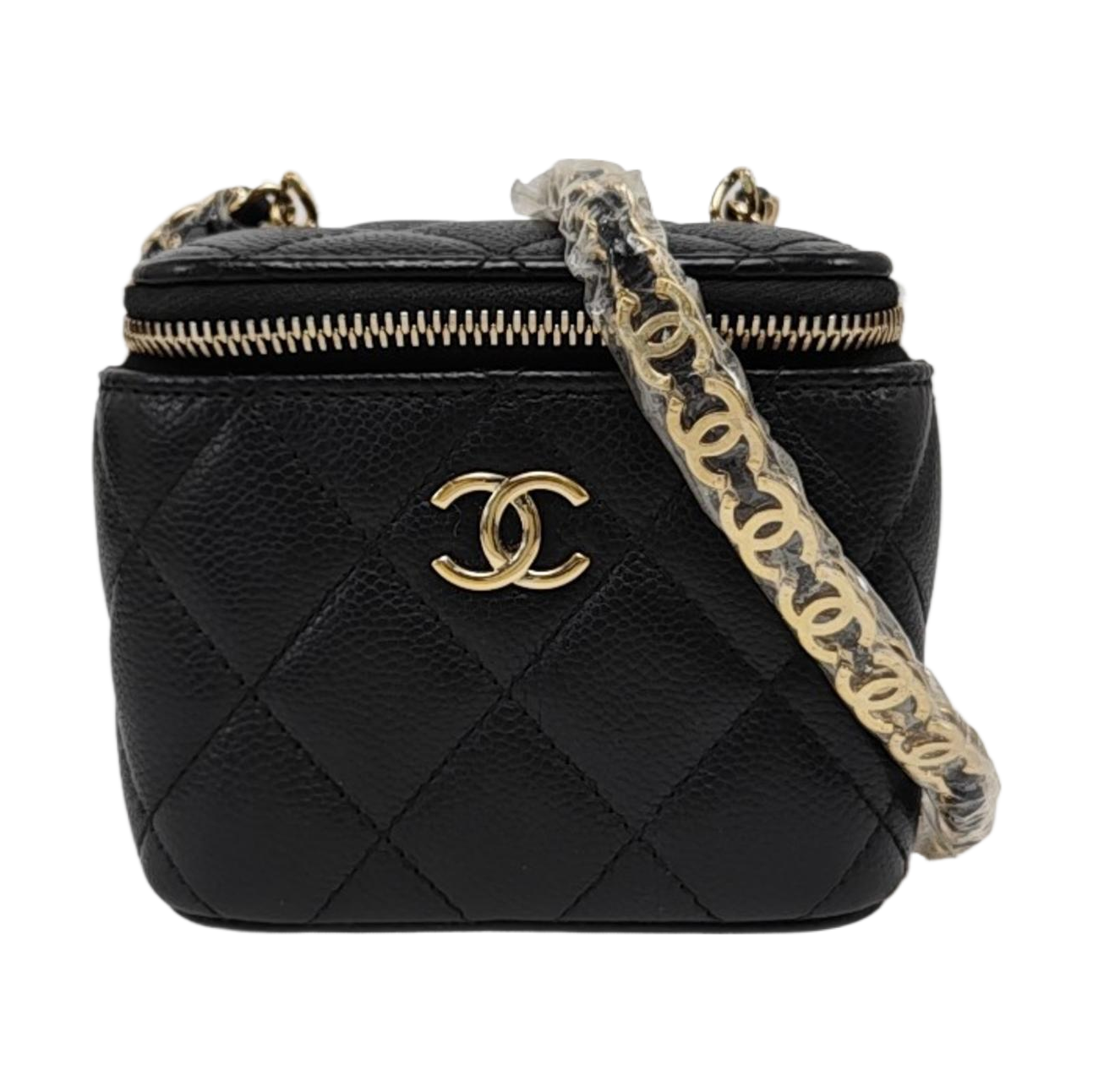 VANITY CASE Mini Quilted Grained Calfskin Black