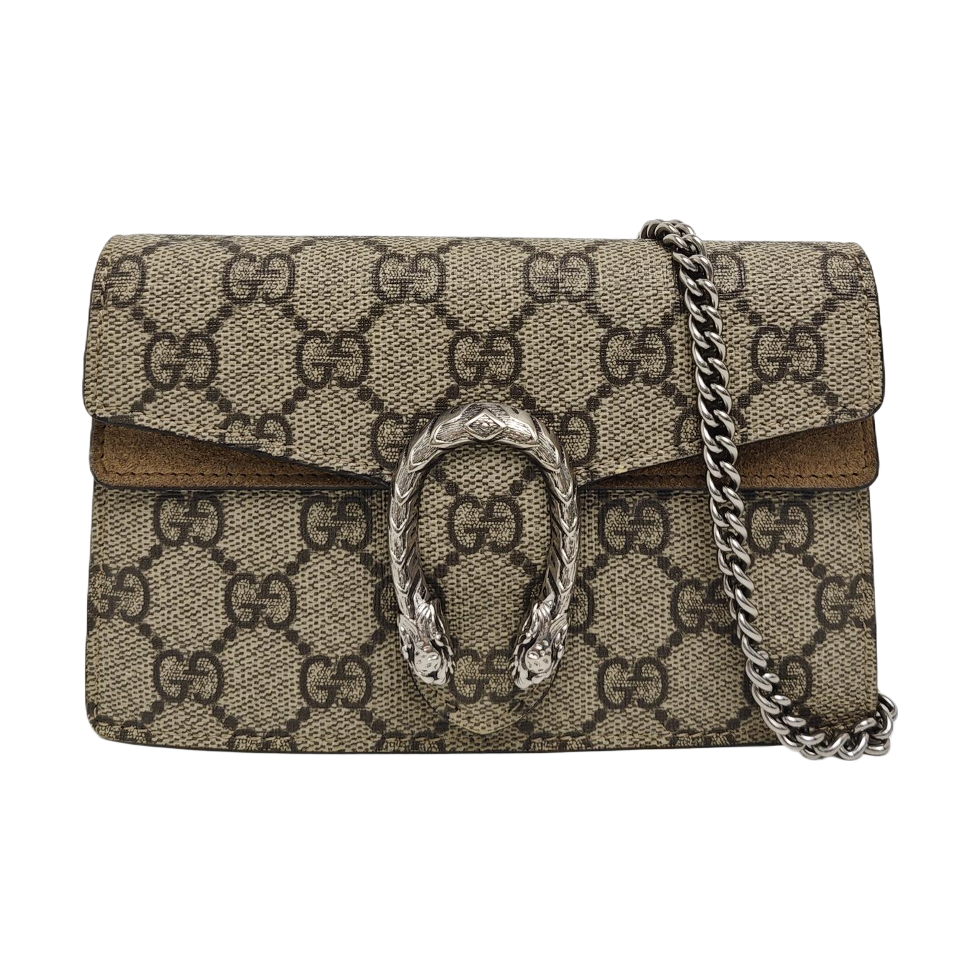 Dionysus Super Mini Monogram Coated Canvas Beige