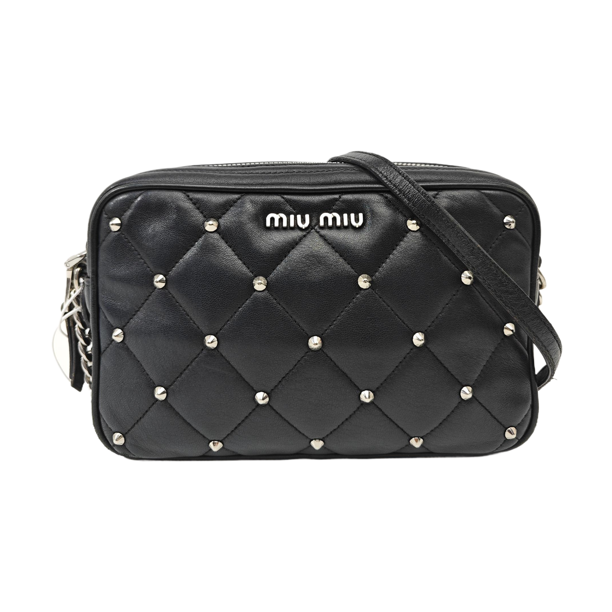 Quilted Lambskin Shoulder Bag Black