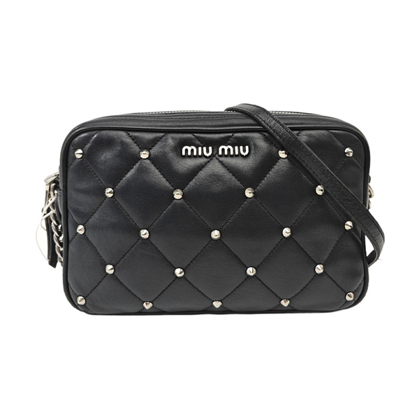 Quilted Lambskin Shoulder Bag Black