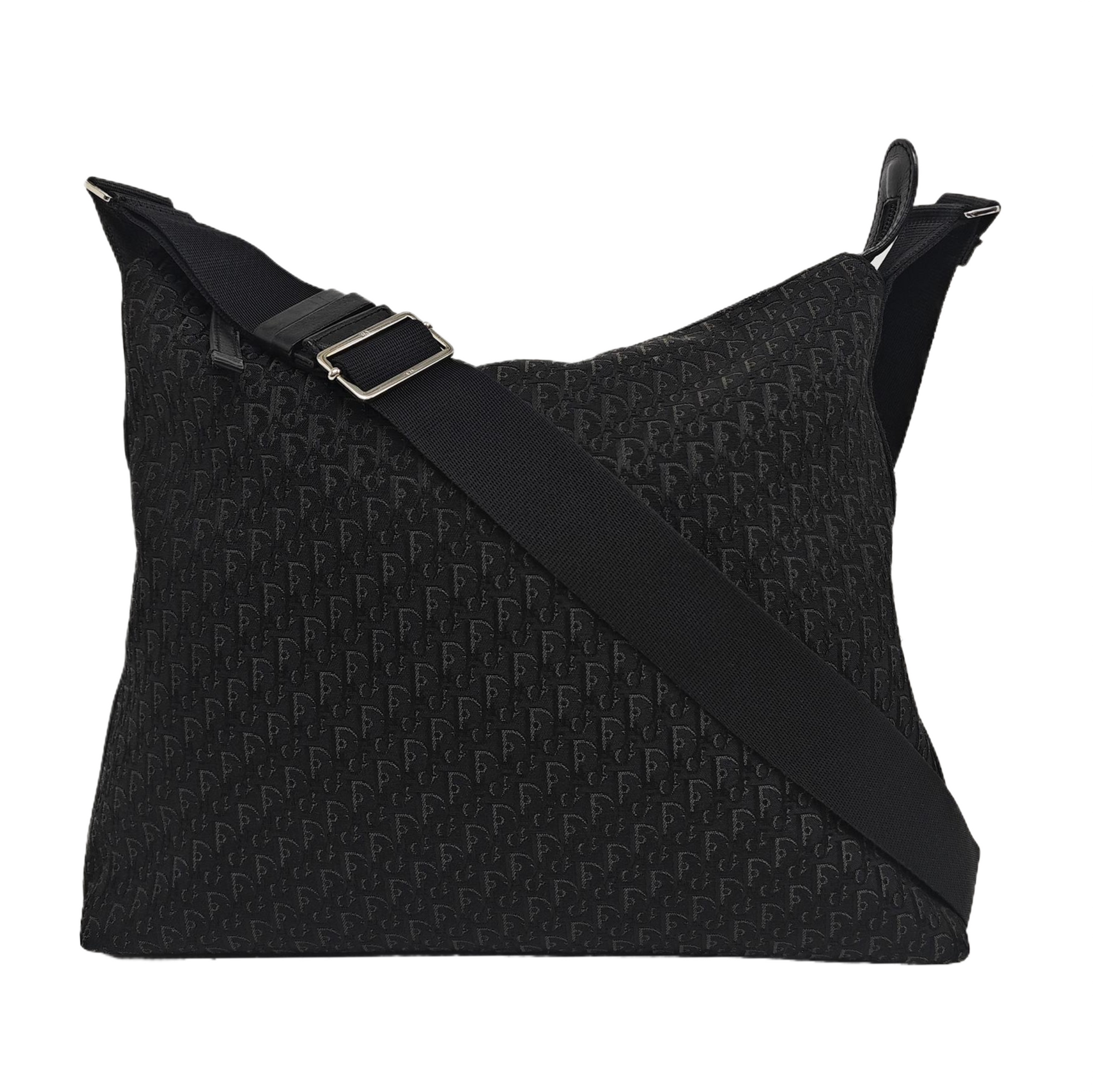 Oblique Canvas Shoulder Bag Black