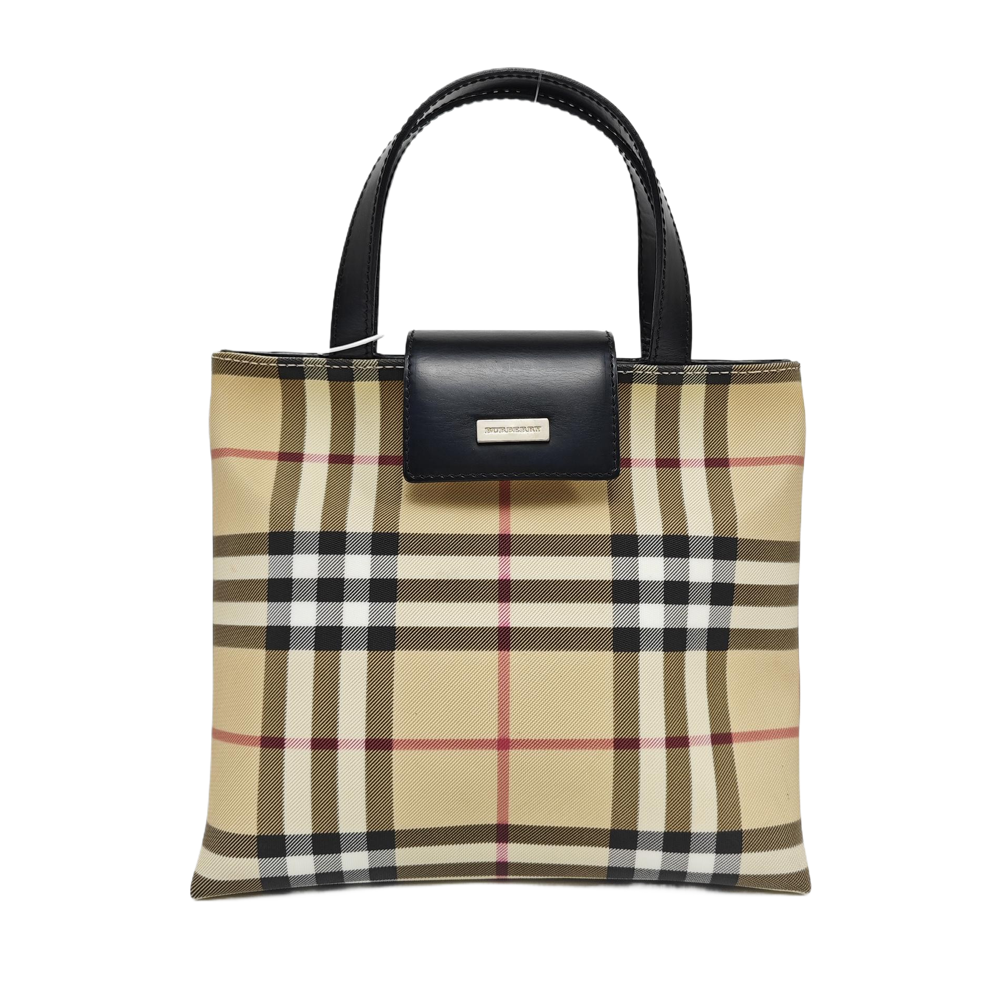 Coated Canvas Top Handle Bag Beige