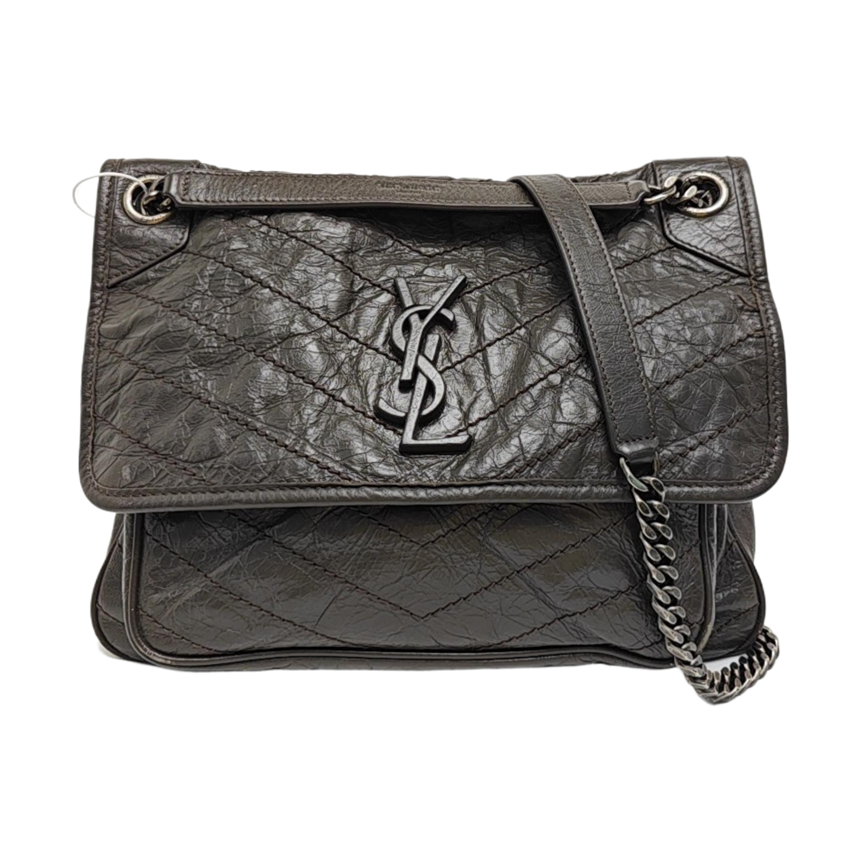 NIKI Medium Chevron Calfskin Green