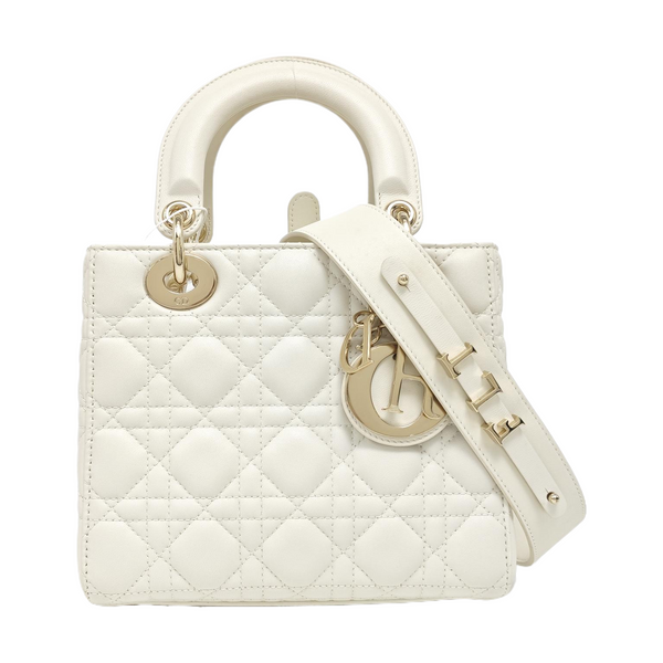 Lady Dior Small Cannage Lambskin White