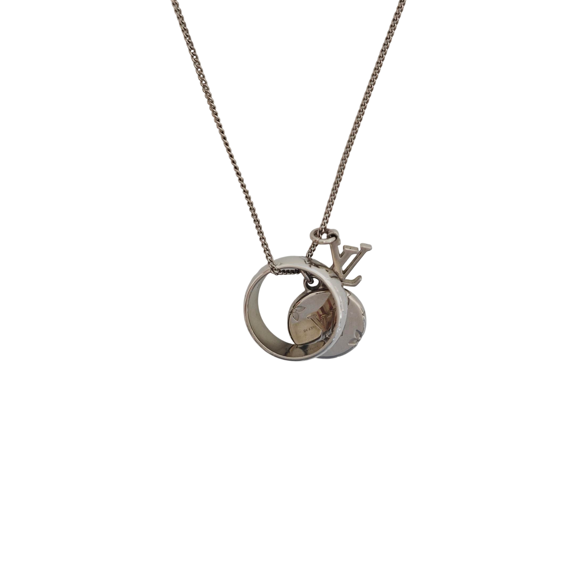 Monogram Metal Silver Necklace