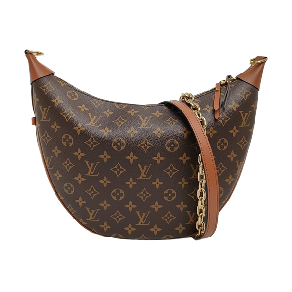 LOOP HOBO Monogram Coated Canvas Brown