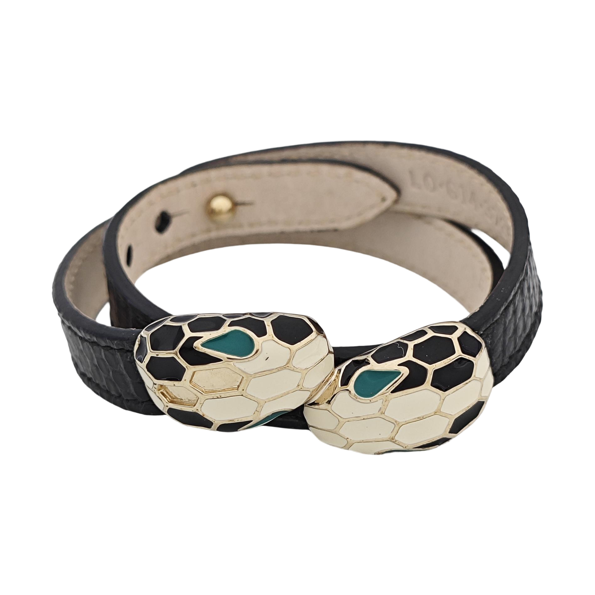 SERPENTI Brass Black Bangle