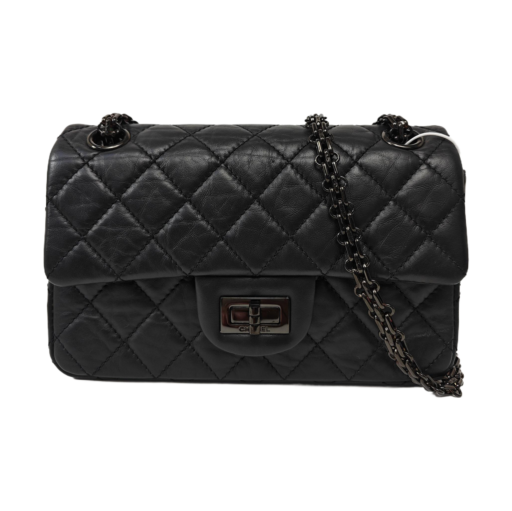 2.55 224 (mini) Quilted Calfskin Black