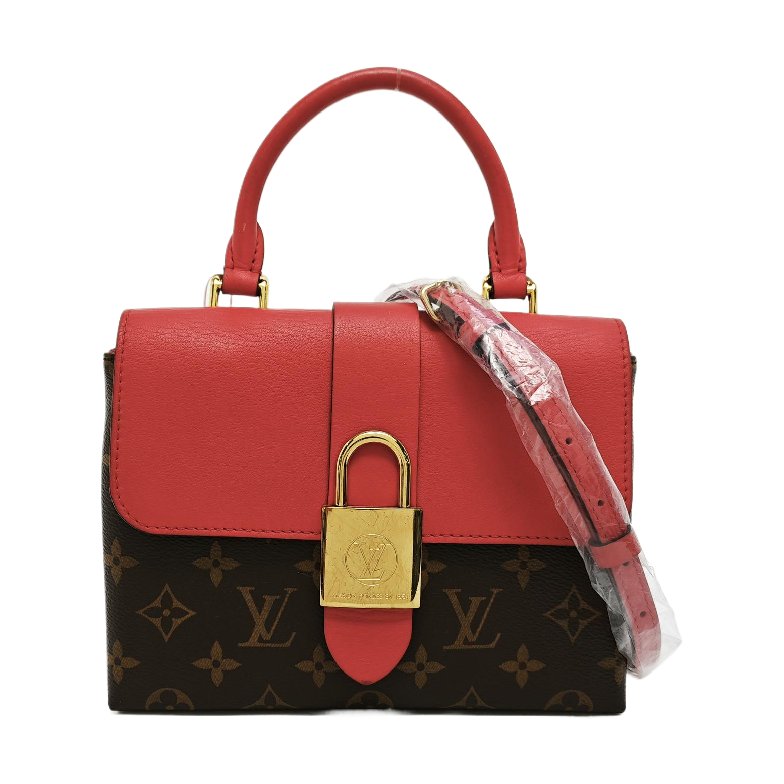 LOCKY BB Monogram Coated Canvas Red