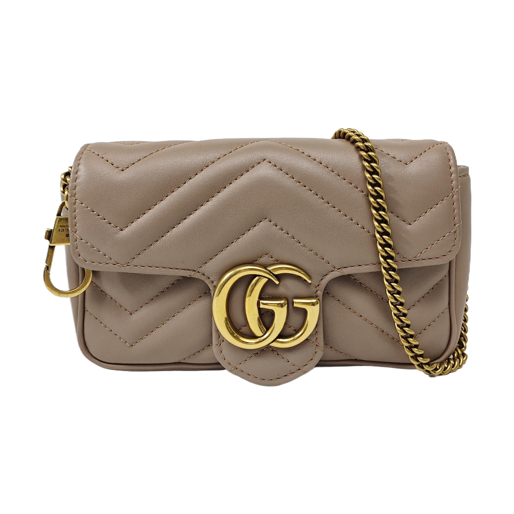 GG Marmont Mini Quilted Calfskin Beige