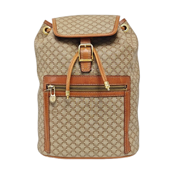 Coated Canvas Backpack Beige