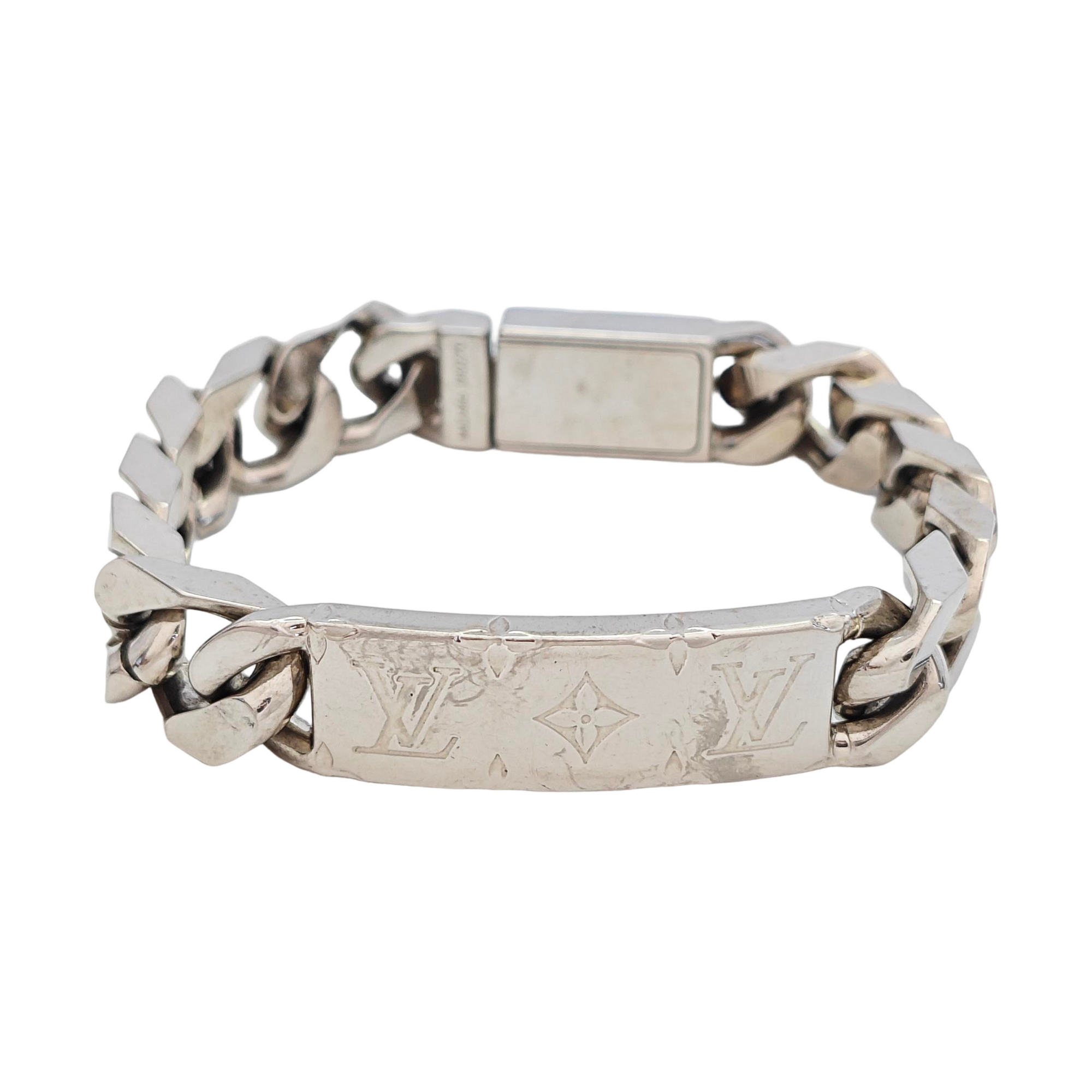 Monogram Metal Silver Bracelet