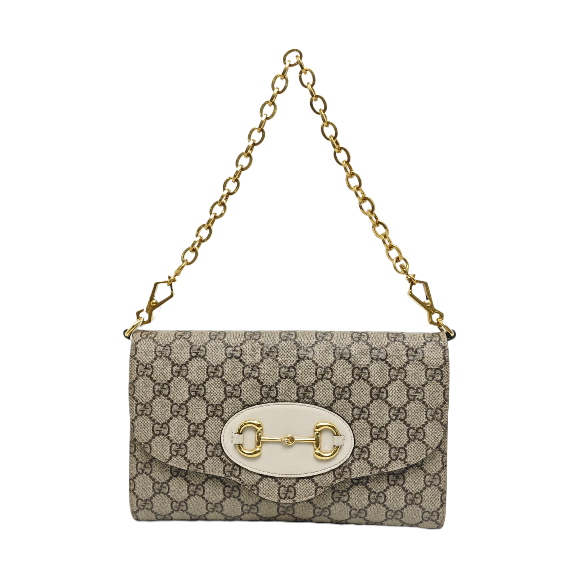 Horsebit 1955 Small Monogram Coated Canvas Beige
