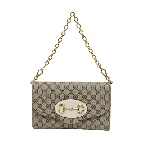 Horsebit 1955 Small Monogram Coated Canvas Beige