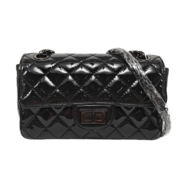 2.55 224 (mini) Quilted Patent Calfskin Black