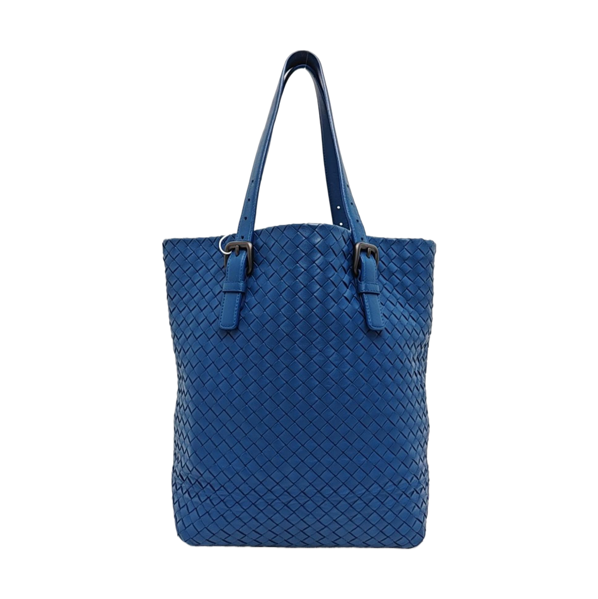 Cesta de piel de cordero azul