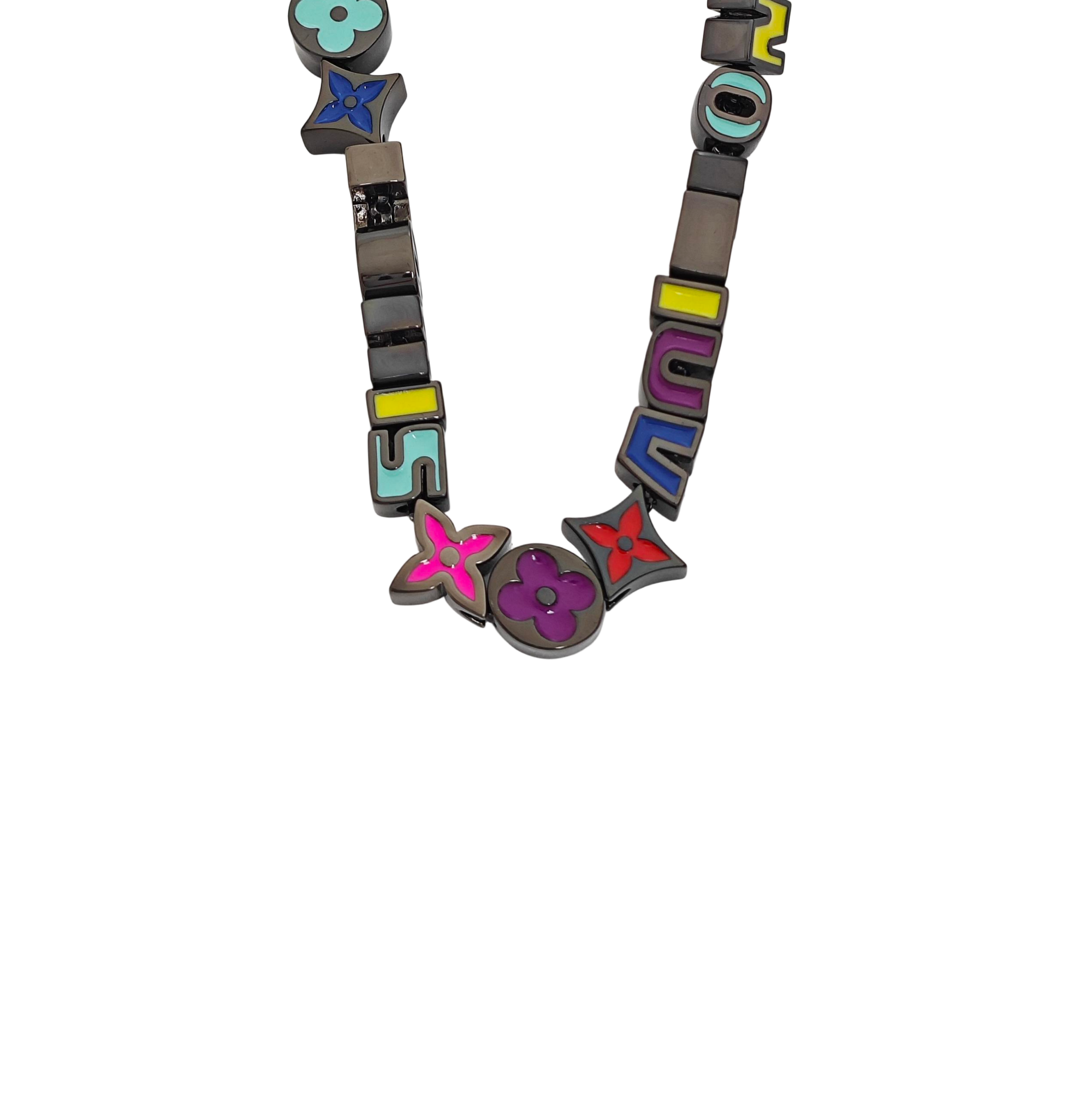 LV COLORS BEADS Metal Black Necklace