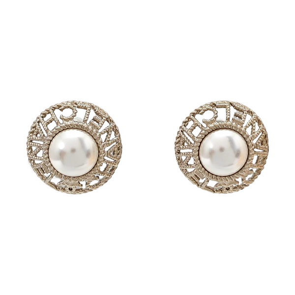 Metal White Stud Earrings