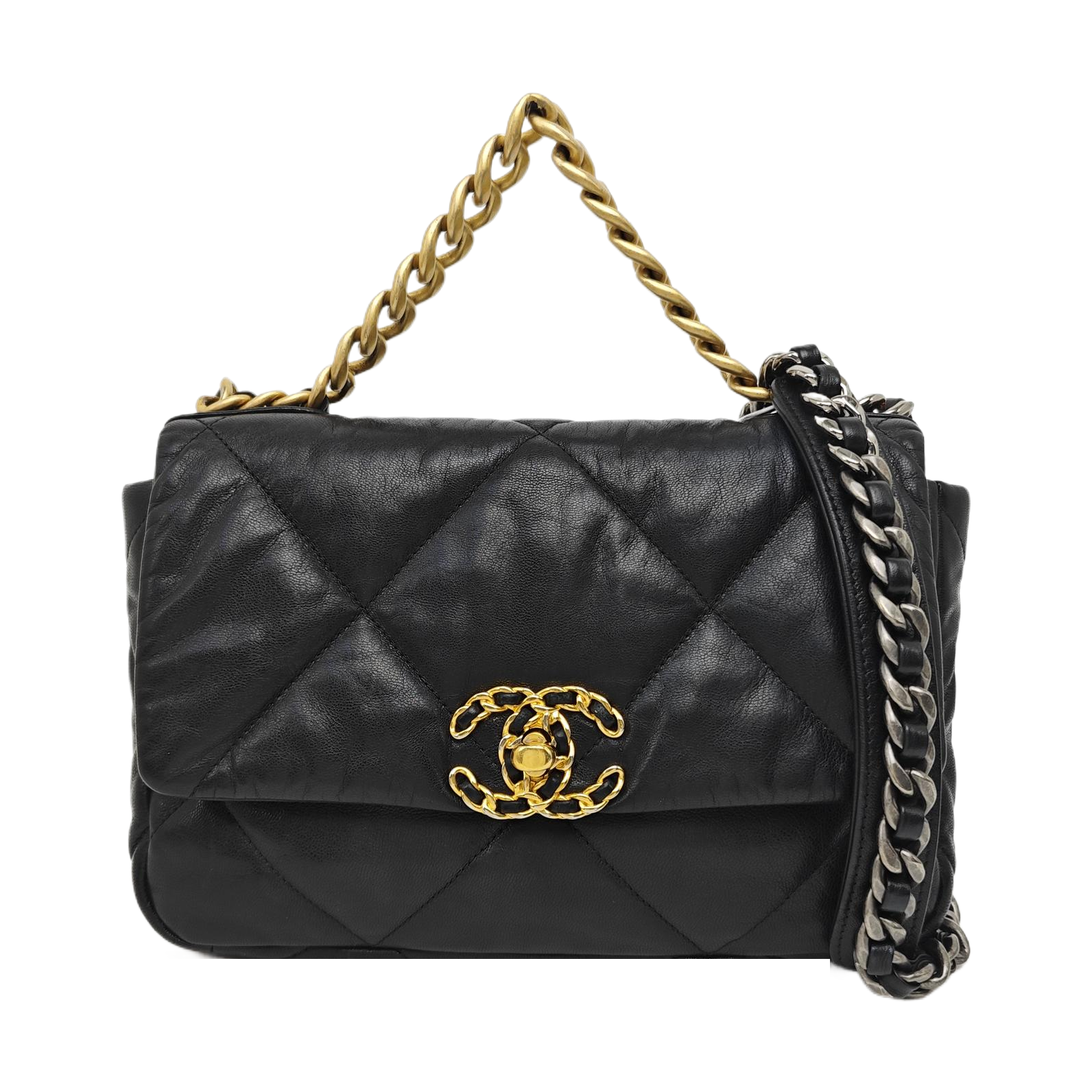 CHANEL 19 Small Quilted Lambskin Black