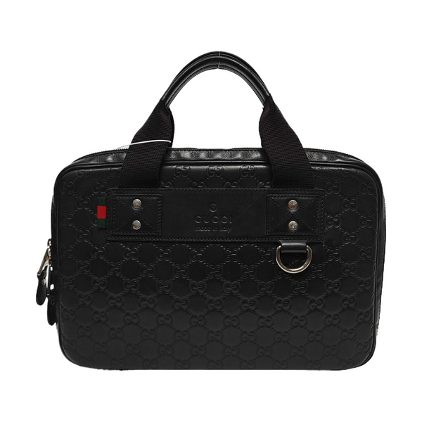 Monogram Calfskin Top Handle Bag Black