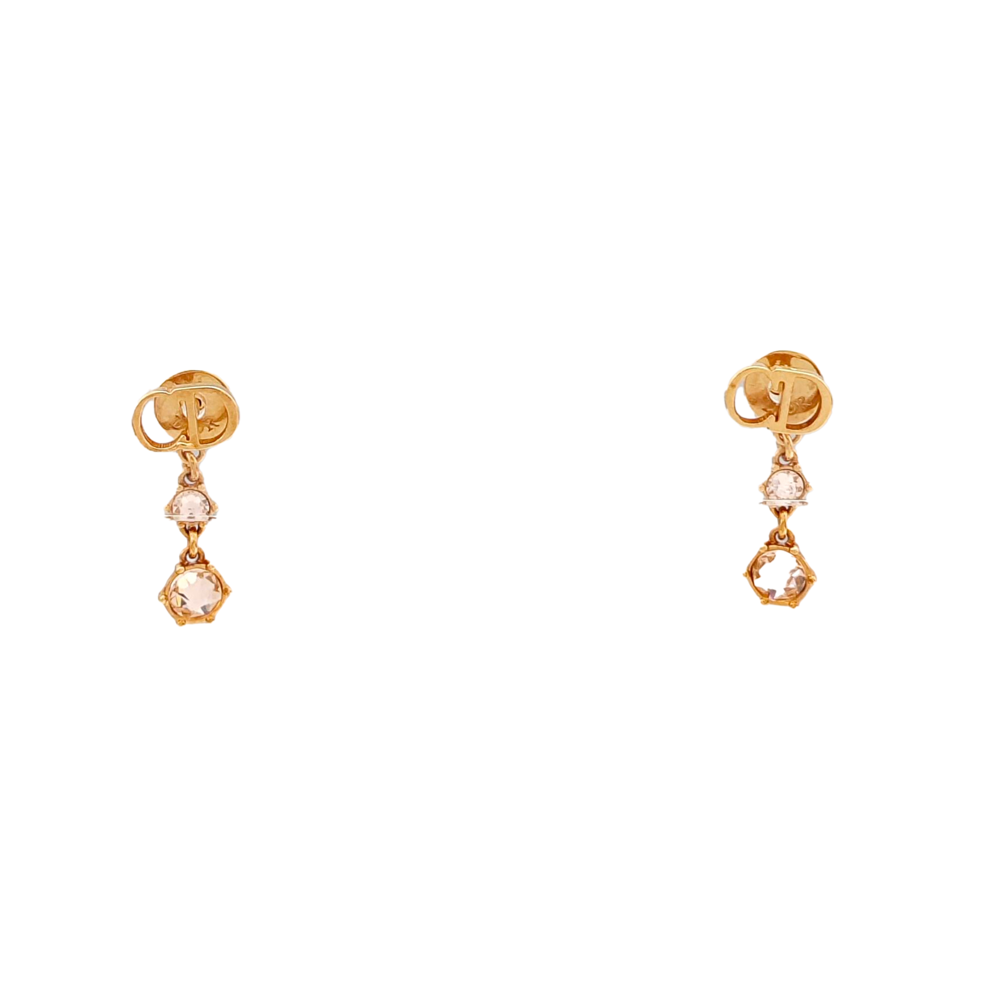 Petit CD Metal Rose Gold Stud Earrings