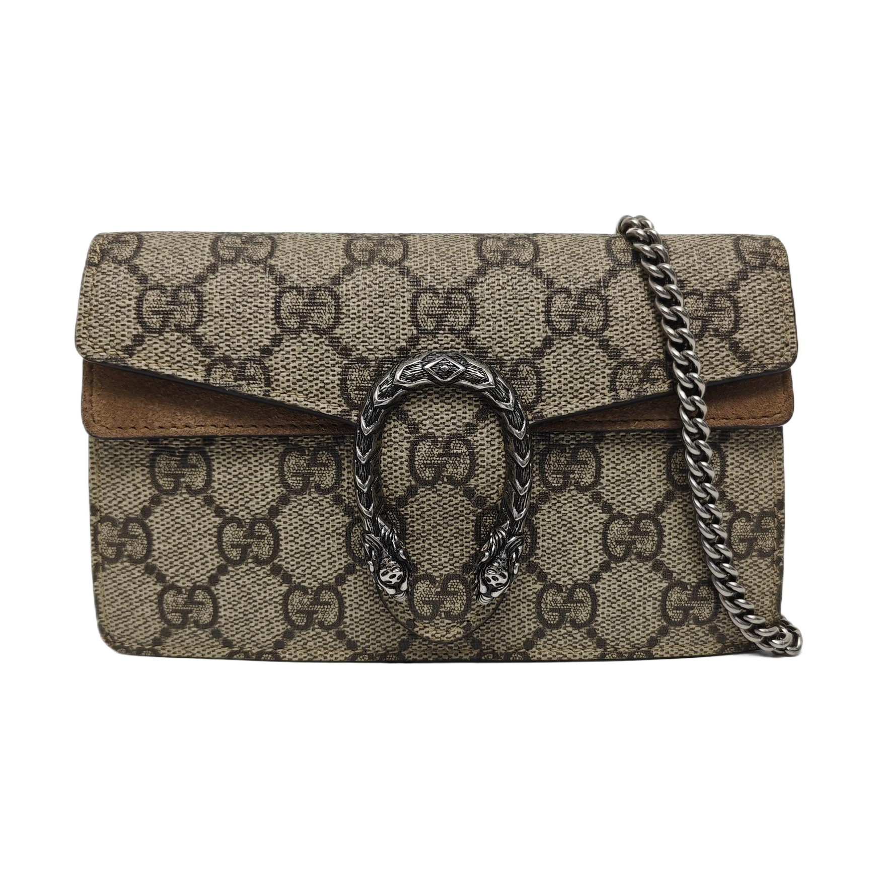 Dionysus Super Mini Monogram Coated Canvas Beige