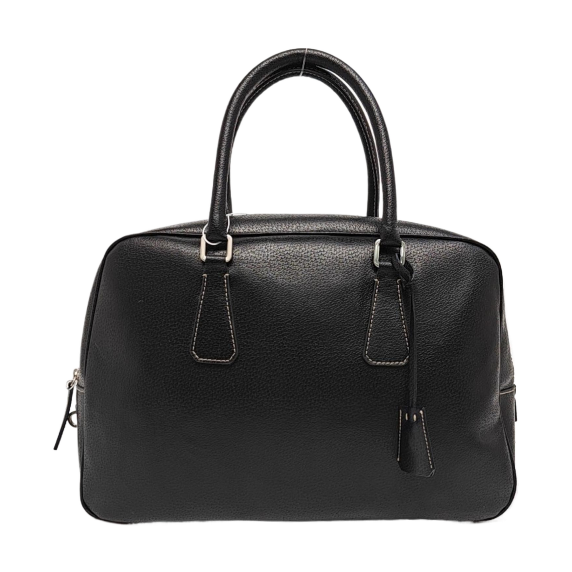 Calfskin Top Handle Bag Black