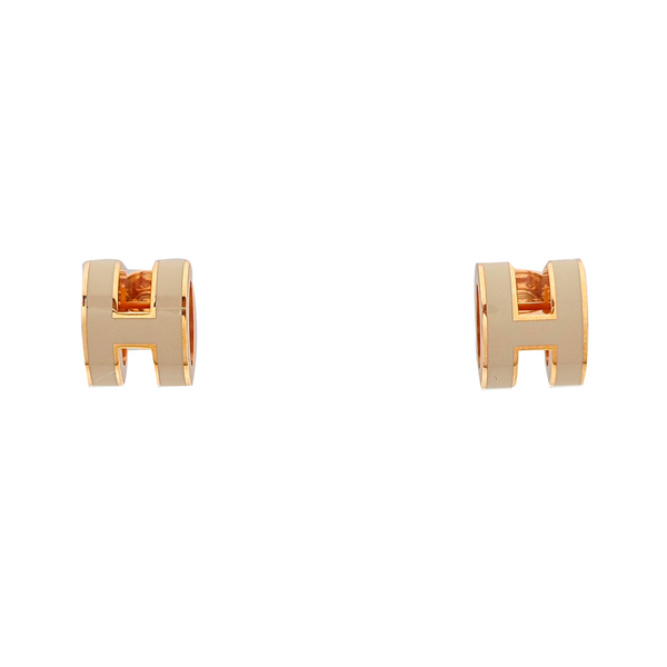 Pop H Metal Rose Gold Stud Earrings